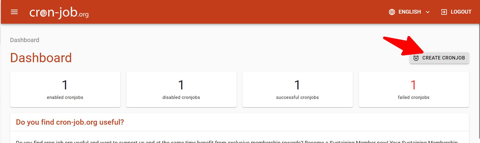 cron-job.org — create a new cron job